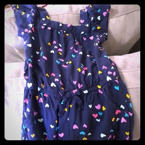 Cat and Jack navy with multicolor heart romper